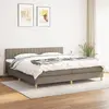 Image de vidaXL Sommier à lattes de lit avec matelas Taupe 200x200 cm Tissu