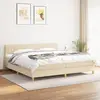 Image de vidaXL Sommier à lattes de lit avec matelas Crème 200x200 cm Tissu