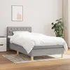 Image de vidaXL Sommier à lattes de lit avec matelas Gris clair 80x200 cm Tissu