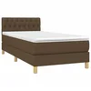 Image de vidaXL Sommier à lattes de lit avec matelas Marron foncé 90x200 cm