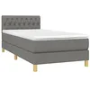 Image de vidaXL Sommier à lattes de lit avec matelas Gris foncé 100x200cm Tissu