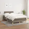 Image de vidaXL Sommier à lattes de lit avec matelas Taupe 120x200 cm Tissu