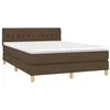 Image de vidaXL Sommier à lattes de lit avec matelas Marron foncé 140x200 cm