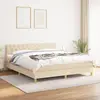 Image de vidaXL Sommier à lattes de lit avec matelas Crème 160x200 cm Tissu