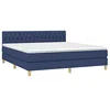 Image de vidaXL Sommier à lattes de lit avec matelas Bleu 180x200 cm Tissu