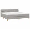 Image de vidaXL Sommier à lattes de lit avec matelas Gris clair 200x200cm Tissu
