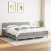 Image de vidaXL Sommier à lattes de lit avec matelas Gris clair 200x200cm Tissu