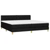 Image de vidaXL Sommier à lattes de lit avec matelas Noir 200x200 cm Tissu