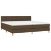 Image de vidaXL Sommier à lattes de lit avec matelas Marron foncé 200x200 cm