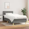 Image de vidaXL Sommier à lattes de lit avec matelas Gris foncé 80x200 cm Tissu