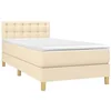 Image de vidaXL Sommier à lattes de lit avec matelas Crème 80x200 cm Tissu
