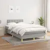 Image de vidaXL Sommier à lattes de lit avec matelas Gris clair 120x200cm Tissu