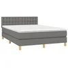 Image de vidaXL Sommier à lattes de lit avec matelas Gris foncé 140x200cm Tissu