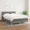 Image de vidaXL Sommier à lattes de lit avec matelas Gris foncé 140x200cm Tissu