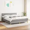 Image de vidaXL Sommier à lattes de lit avec matelas Gris clair 180x200cm Tissu