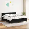 Image de vidaXL Sommier à lattes de lit avec matelas Noir 180x200 cm Tissu