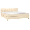 Image de vidaXL Sommier à lattes de lit avec matelas Crème 180x200 cm Tissu