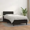 Image de vidaXL Sommier à lattes de lit avec matelas Noir 90x200 cm Similicuir
