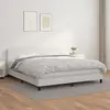 Image de vidaXL Sommier à lattes de lit avec matelas Blanc 160x200cm Similicuir