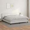 Image de vidaXL Sommier à lattes de lit avec matelas Blanc 180x200cm Similicuir