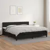 Image de vidaXL Sommier à lattes de lit avec matelas Noir 200x200 cm Similicuir