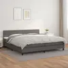 Image de vidaXL Sommier à lattes de lit avec matelas Gris 200x200 cm Similicuir