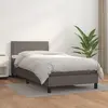 Image de vidaXL Sommier à lattes de lit avec matelas Gris 80x200 cm Similicuir
