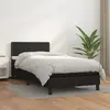 Image de vidaXL Sommier à lattes de lit avec matelas Noir 90x200 cm Similicuir