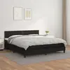 Image de vidaXL Sommier à lattes de lit avec matelas Noir 180x200 cm Similicuir
