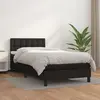 Image de vidaXL Sommier à lattes de lit avec matelas Noir 90x200 cm Similicuir