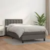 Image de vidaXL Sommier à lattes de lit avec matelas Gris 90x200 cm Similicuir