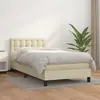 Image de vidaXL Sommier à lattes de lit avec matelas Crème 100x200cm Similicuir