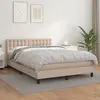 Image de vidaXL Sommier à lattes de lit avec matelas Cappuccino 140x190 cm