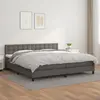 Image de vidaXL Sommier à lattes de lit avec matelas Gris 200x200 cm Similicuir