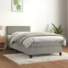 Image de vidaXL Sommier à lattes de lit et matelas Gris clair 100x200cm Velours