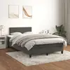 Image de vidaXL Sommier à lattes de lit et matelas Gris foncé 120x200cm Velours