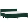 Image de vidaXL Sommier à lattes de lit et matelas Vert foncé 200x200cm Velours
