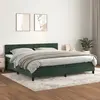 Image de vidaXL Sommier à lattes de lit et matelas Vert foncé 200x200cm Velours