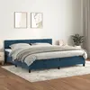Image de vidaXL Sommier à lattes de lit et matelas Bleu foncé 200x200cm Velours