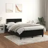 Image de vidaXL Sommier à lattes de lit avec matelas Noir 120x200 cm Velours