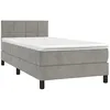 Image de vidaXL Sommier à lattes de lit et matelas Gris clair 80x200 cm Velours