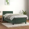 Image de vidaXL Sommier à lattes de lit avec matelas Vert foncé 90x190 cm