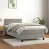 Image de vidaXL Sommier à lattes de lit et matelas Gris clair 100x200cm Velours