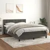 Image de vidaXL Sommier à lattes de lit et matelas Gris foncé 140x190cm Velours