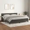 Image de vidaXL Sommier à lattes de lit et matelas Gris foncé 200x200cm Velours