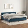 Image de vidaXL Sommier à lattes de lit et matelas Bleu foncé 200x200cm Velours
