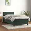 Image de vidaXL Sommier à lattes de lit et matelas Vert foncé 80x200 cm Velours