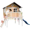 Image de AXI Sophie Maison Enfant avec Toboggan Bleu | Aire de Jeux pour l'extérieur en marron & Blanche | Maisonnette/Cabane de Jeu en Bois FSC