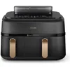 Image de Philips Steam Airfryer 5000 Series Dual Basket Friteuse à air chaud, avec fonction de cuisson à la vapeur et 2 paniers   Steam, Airfry, SteamFry, 9 l (3 l + 6 L), RapidAir Plus, nettoyage à la vapeur