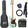 Image de Fazley Sunset Series Piranha 4 Surf Green basgitaar starterset